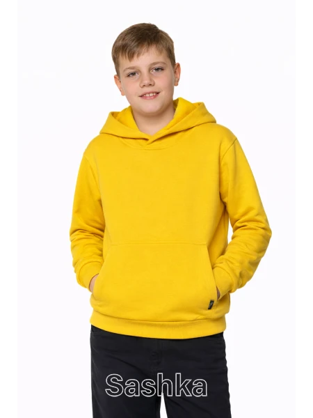 Худі з капюшоном для хлопчика жовте (трикотаж тринитка петля)